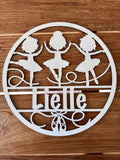 Türschild Ballerina personalisiert aus hochwertigem Holz – Individuelles Design für Kinderzimmer und Tanzliebhaber