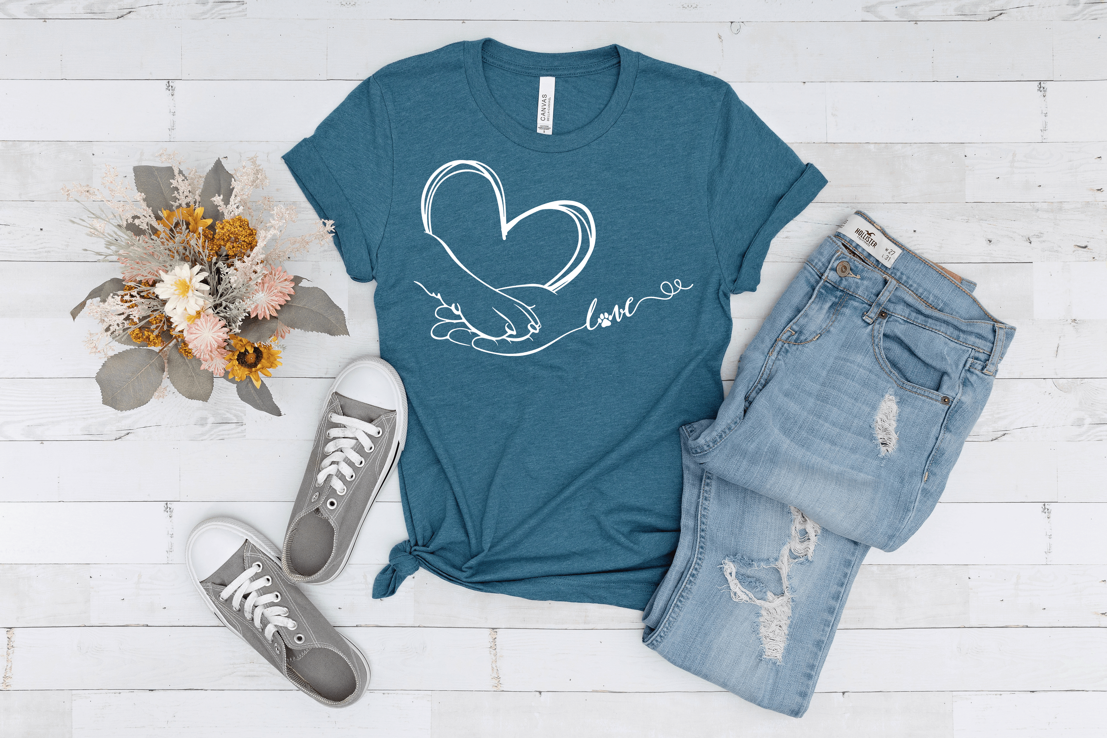 T-Shirt "Liebe zwischen Hund und Mensch" - Ein besonderes Statement - Swiss-Crafting