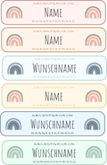 Schulaufkleber Regenbogen mit Namen – Namensetiketten für Schule & Kindergarten